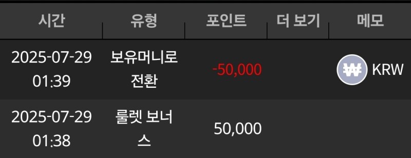 룰렛 간만에 5만 포인트~